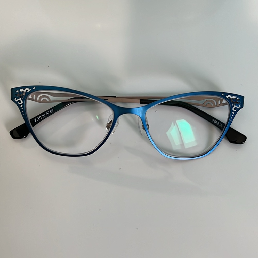 Reading Glasses Antireflective Lenses Blue Retro 50s Cat-Eye -0.50 -0.25 +1.25